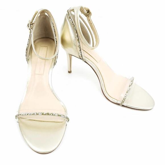 New Imagine Vince Camuto Phillipa Gold Open Toe Sandal Heel SZ 7 Wedding Formal - Picture 7 of 9